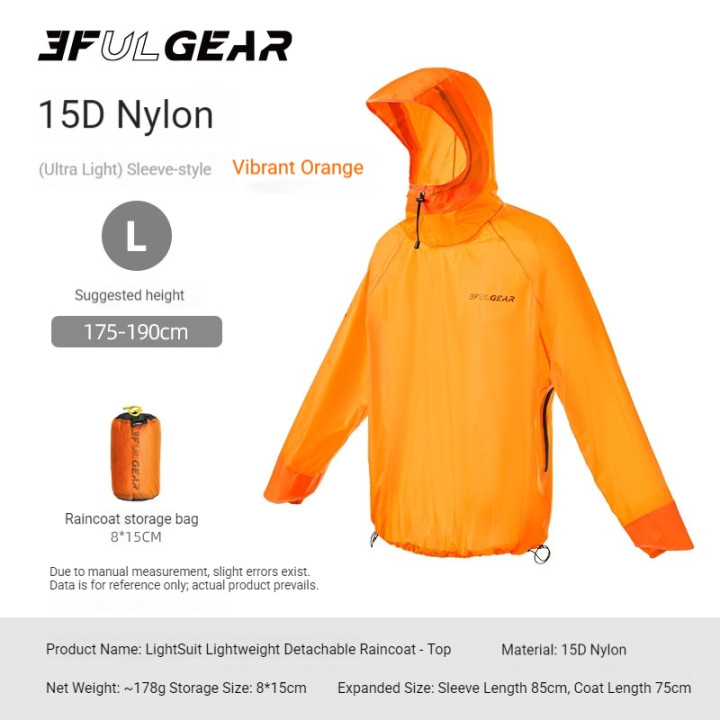 Conjunto de chuva leve e dividido Camporax para caminhadas