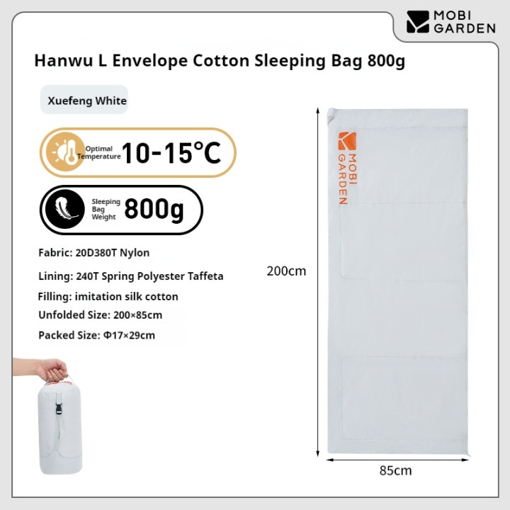 Sac de couchage en coton Camporax Hanwu à enveloppe