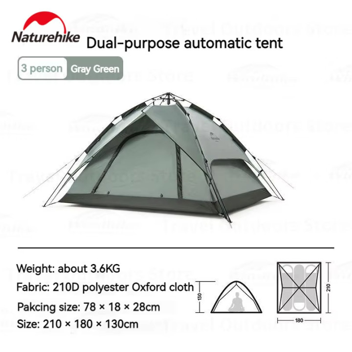 Camporax Naturehike automaattinen teltta 3-4 hengelle