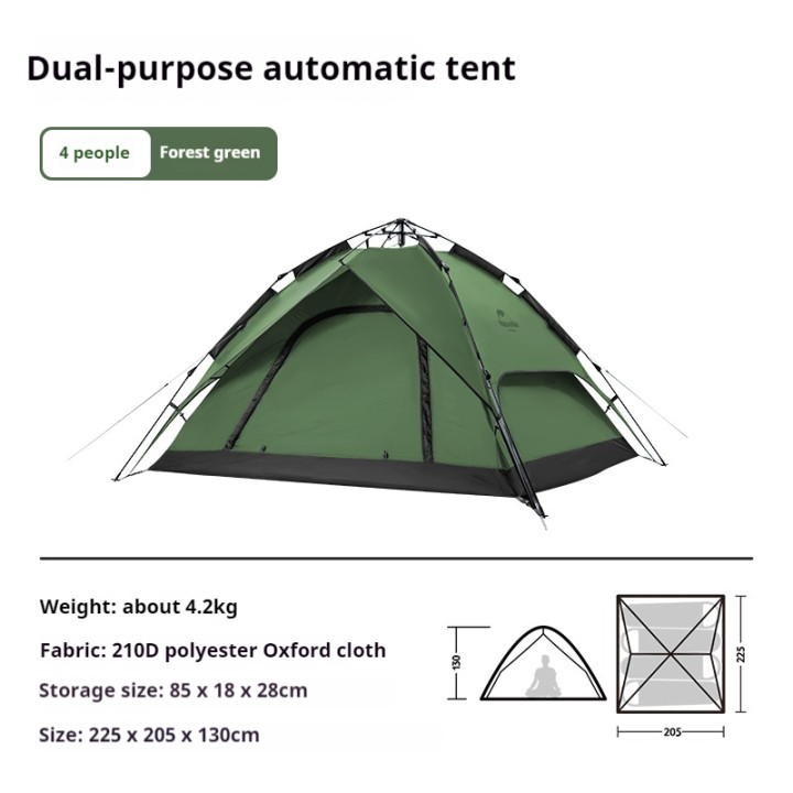 Camporax Naturehike automaattinen teltta 3-4 hengelle