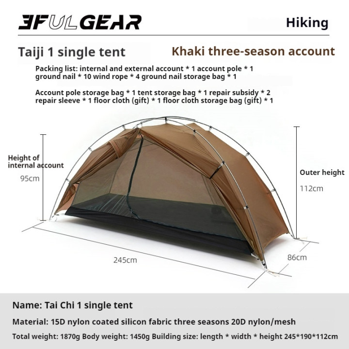Tente simple ultralégère Camporax TaiJi 1