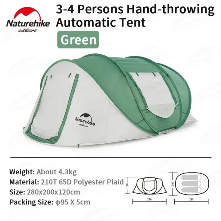 Tente pliante automatique Camporax, grand espace