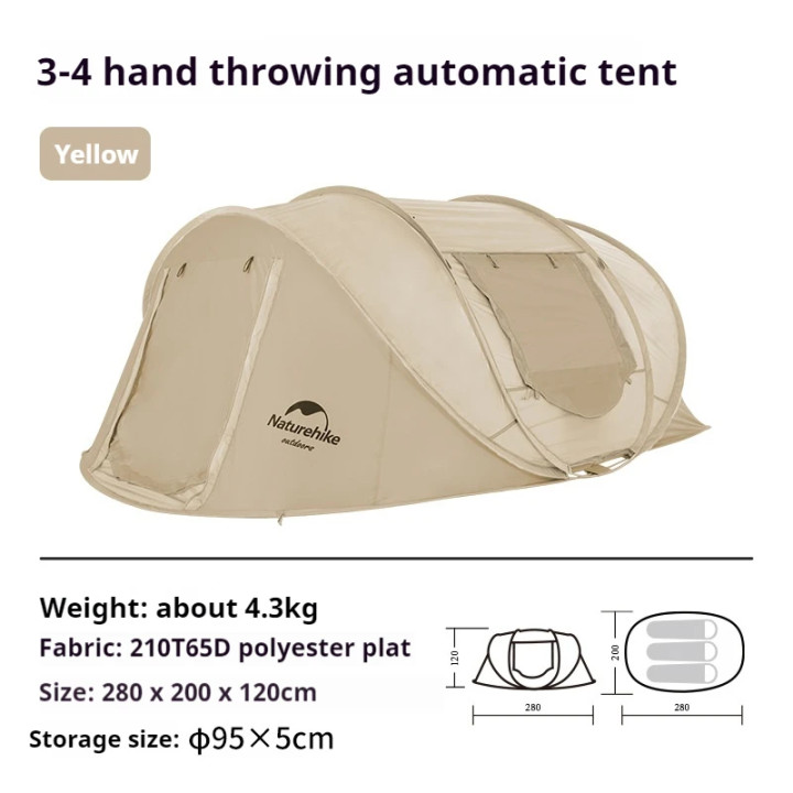 Tente pliante automatique Camporax, grand espace
