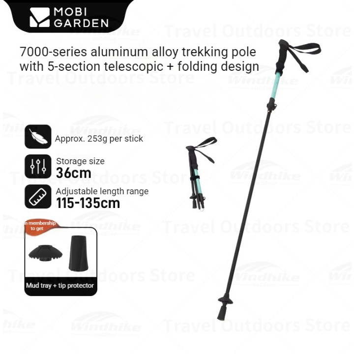 Bastão de trekking dobrável e leve Camporax