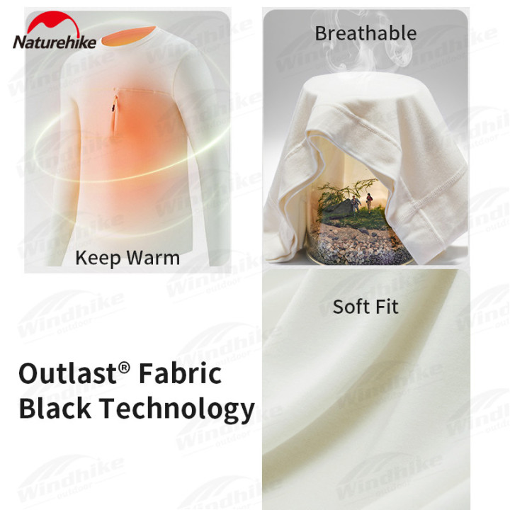 Roupa íntima térmica masculina Camporax Naturehike