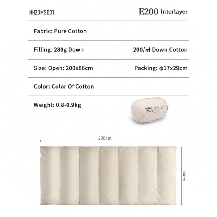 Sac de couchage Camporax Naturehike E200 en duvet et coton