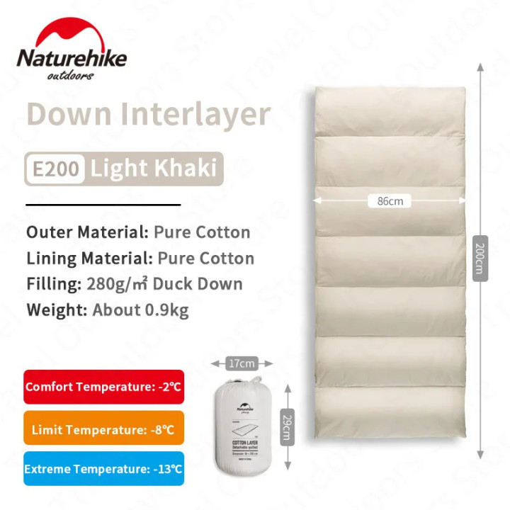 Sac de couchage Camporax Naturehike E200 en duvet et coton