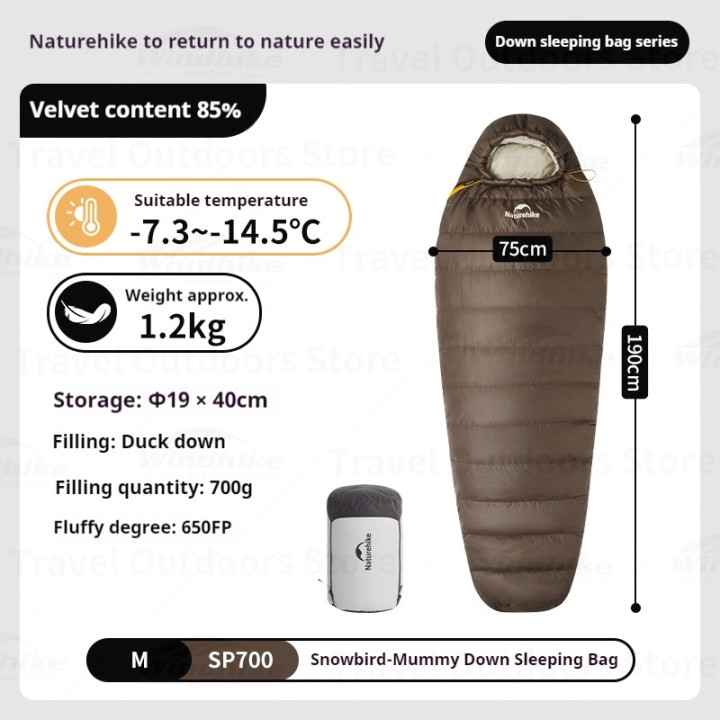 Camporax Naturehike Snowbird Schlafsack mit Entendaunen