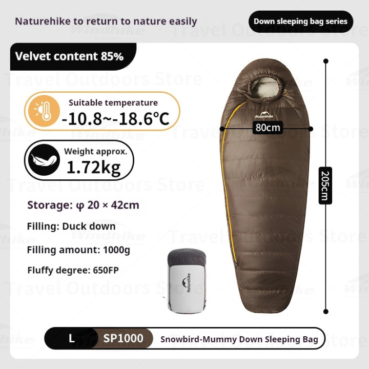 Camporax Naturehike Snowbird Schlafsack mit Entendaunen